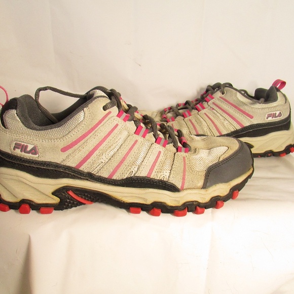 Fila Women's Gray and Pink Sneakers - Picture 4 of 6